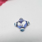 Handmade Artisan Lampwork Glass Bead Purple Blue Clear Hobnail Dot. — photo 7
