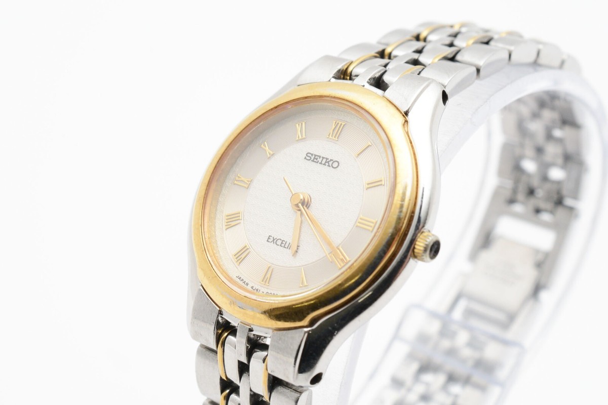 New Batt【Near MINT】 Seiko Exceline 4J41-0030 White Roman