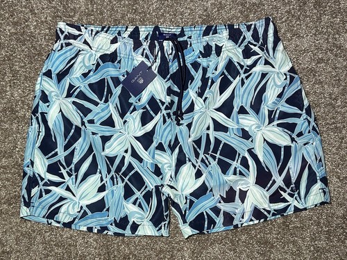 GANT Men’s Swimwear CAPE FLOWER Swim Shorts Blue Floral Regular Fit Size XL NWT - Picture 1 of 23