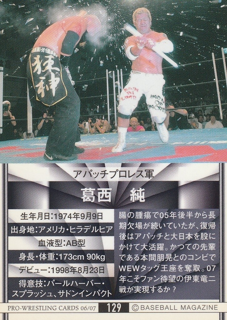 Jun Kasai 2006-07 BBM Pro Wrestling #129 | eBay