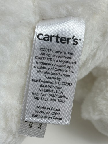 Neu mit Etikett Carters weißes Kätzchen Katze Kätzchen goldene Schleife Plüschtier Baby Spielzeug Kuscheltier 67365 - Bild 8 von 9