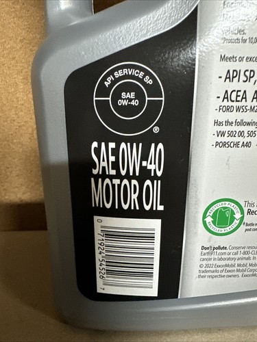 Mobil 1 FS European Car Formula Full Synthetic Motor Oil 0W-40, 5 Quart - Picture 3 of 3