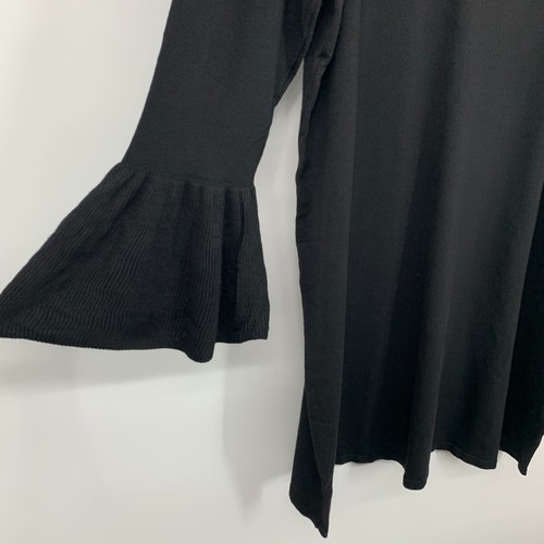 NY Collection Sweater Dress Womens Plus Size 2X Black Bell Sleeve Knit NWT - Picture 6 of 10