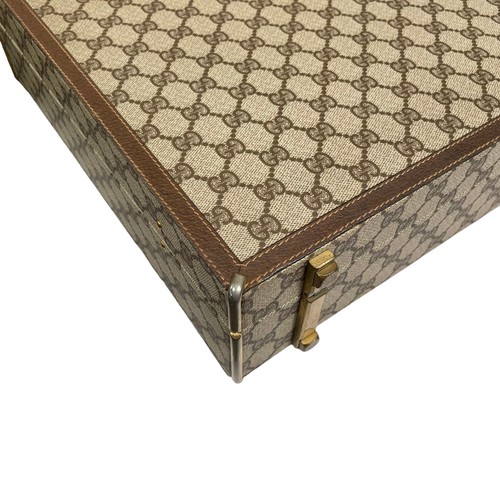 Gucci GG Supreme Canvas Brown Metal Corners Attache Business Briefcase - Picture 14 of 22