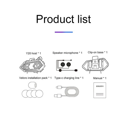 Y20 Bluetooth Motorrad Helm Headset Freisprecheinrichtung Geräuschreduzierung - Bild 6 von 14