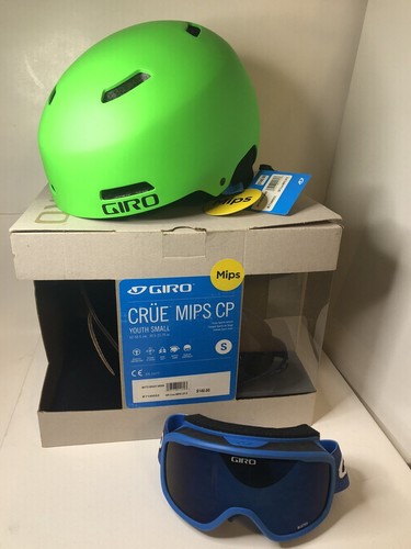 Giro Crue MIPS Kids Ski/Snowboard Helmet & Goggles Combo Matte Green Youth Small - Picture 2 of 7