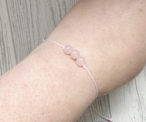Divorce is tough Bracelet Gift Rose Quart Crystal Pink Thinking of You Card - Picture 4 of 9