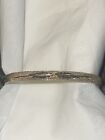 14K Solid Yellow Gold Etched Baby Childs Bangle Bracelet 4.43g