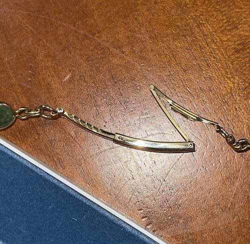 Vintage JBChampion Genuine Jade GoldFilled Ladies Watch Band Bracelet. LookRead - Picture 4 of 4