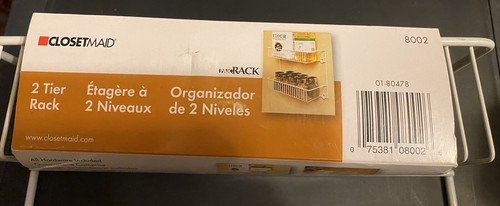 ClosetMaid 2-Tier Storage Rack-White Coated Wire, Wall Or Door Mount Organizing - Picture 2 of 5