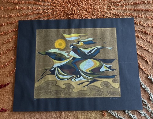 1969 Roland Hobart Austrian 1940-2020 Silkscreen Knight On Horse Art Signed 1/25 - Afbeelding 3 van 8