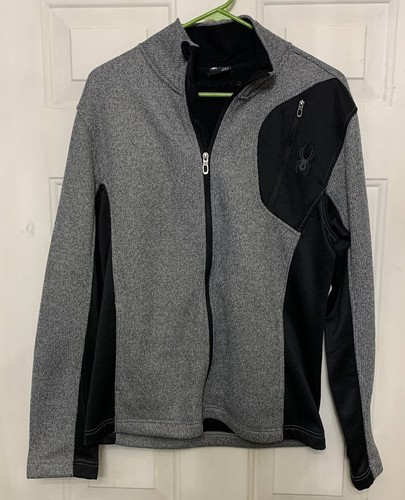 Men’s Spyder Zip Up Jacket Size Medium Black/Gray - Picture 1 of 5