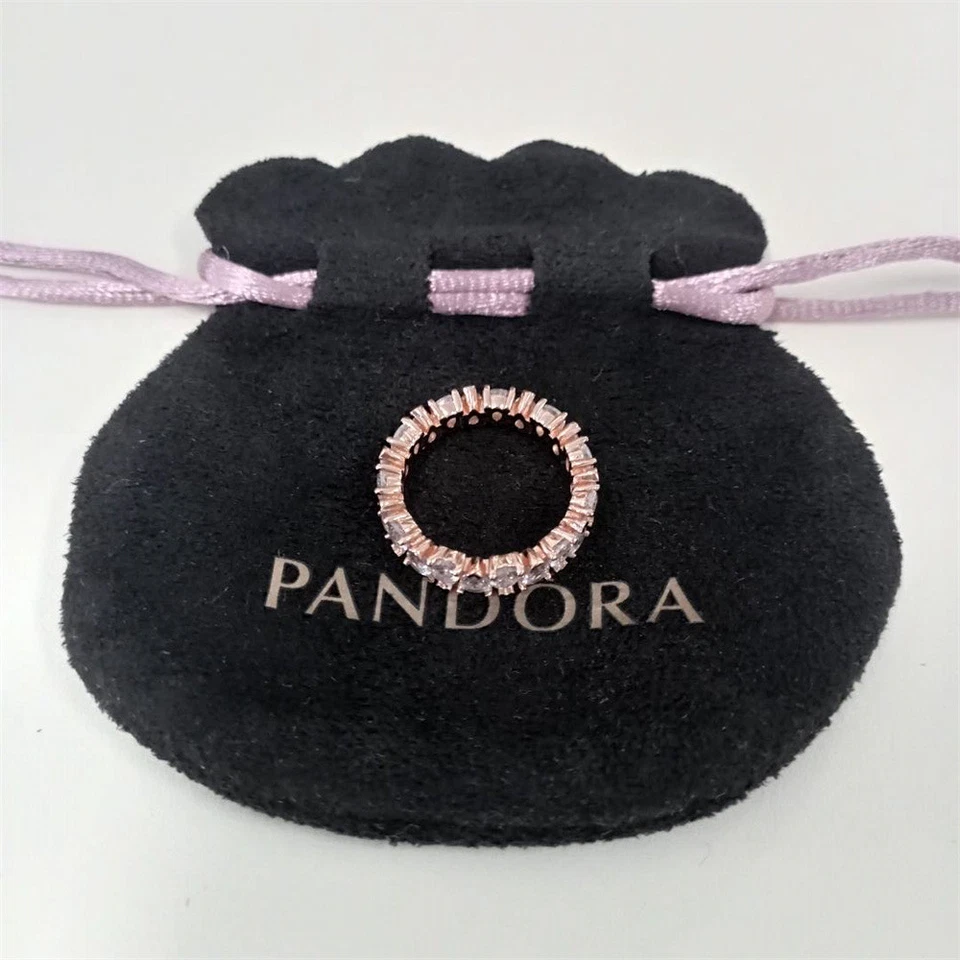 Anillo de Oro Pandora Banda Brillante Alterna Rosa Foto 4 de 4