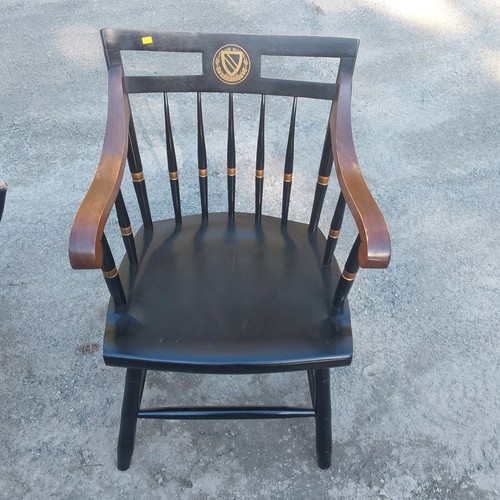 Radcliffe College Nichols & Stone Scholar's Windsor Armchair 1980s Black & Gold - Picture 2 of 4