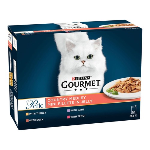144 x 85g Gourmet Katzen-Nassfutter Perle Country Medley Mini Filets in Gelee - Bild 4 von 7
