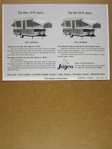 1974 Jayco JAYKING Camping Trailer Camper photo vintage print Ad