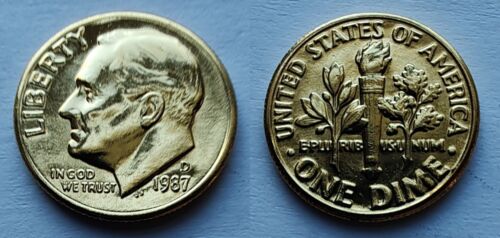Gold Plated 1987 D ROOSEVELT DIME