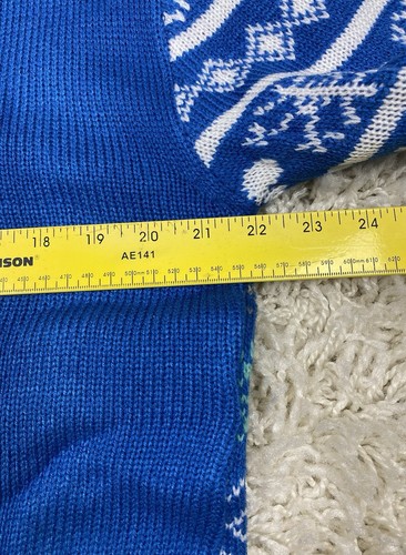 Maglione Space Invader Holiday Uomo Blu Medio Natale Fiocco di Neve Rudolph Nuovo con etichette - Foto 12 di 12