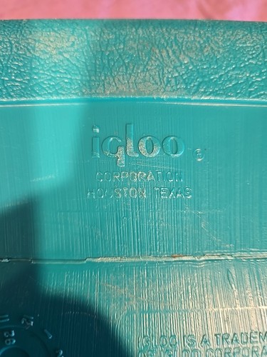 Vtg 1990's IGLOO The Picnic Basket Cooler Teal Pink Yellow Handles Cooler Retro - Picture 10 of 18