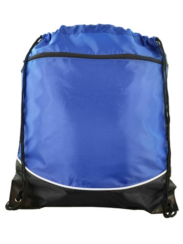 Two Pocket Two-Tone Drawstring Bag, lightweight backpack, Travel book bag - Picture 6 of 12