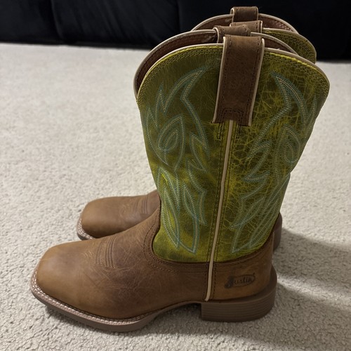 Justin Boots Canter Men’s Size 8D SE7515 Western Cowboy Broad Square Toe Brown - Picture 1 of 13