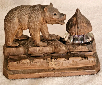 2 Encriers Anciens Style Art Déco Avec Bouchon En Bois – Occasion, Décoration Bureau