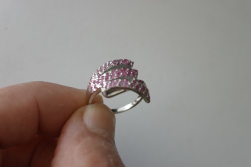 Anillo de lujo de plata esterlina 925 rojo rosa rubí rojo rico corte redondo de 1,5 mm talla 7,5 - Imagen 8 de 12