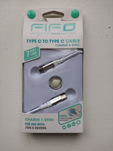 USB Type C To Type C Charging And Data Sync Cable 7ft Nylon Braided  - Picture 1 of 7