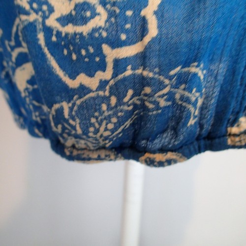 Lucky Brand Top Womens Blue Floral Round Neck Boho Peasant  Size XL - Picture 7 of 18