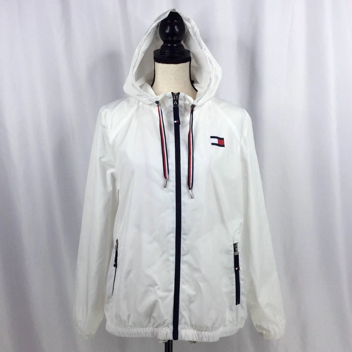 Tommy Hilfiger White Windbreaker Coats, Jackets & Vests for Women  display picture 1
