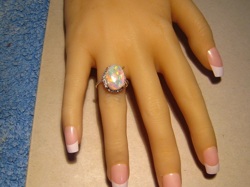 5.7 ct. Gem Opal & Diamond Ring , Solid 14 k Gold , AS GOOD AS IT GET'S - Picture 12 of 15
