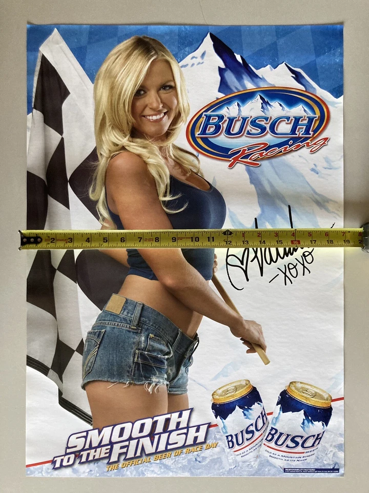 NOS Classic Busch Light NASCAR Racing Model Hot Girl Model Poster Vintage Rare - Image 3 of 4