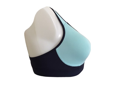 CHAMPION DUO DRY SPORTS BRA,RACERBACK,ADJ.STRAPS,LOGO,BACK CLOSURE,SZ.L,BLUE - Picture 5 of 8