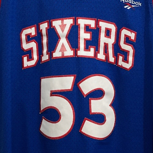 Vtg Reebok Darryl Dawkins Philadelphia 76ers Blue HWC Swingman Jersey Large L - Imagen 4 de 6