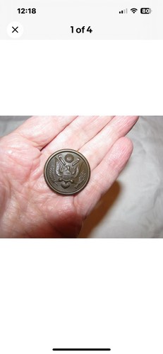 Botón de caña de águila de latón de 1-1/8" de ancho del ejército de Estados Unidos botón de la ciudad de Nueva York funciona - Imagen 3 de 4