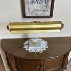 Vintage Brass Wood & Marble Base Lawyer Piano Banker Light Desk Lamp  15"