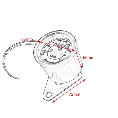 Universal 0-180 km/h Odometer Speedometer Speed Meter Odograph Motorcycle DC 12V - Picture 3 of 11