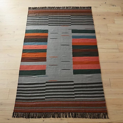 Handmade Flatweave Cotton Rug Modern Rug for Living Room Kilim Living Room Rug - Picture 2 of 2