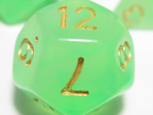 NEW RPG / D&D Dice Set of 7 - Pale Moon Green - Picture 8 of 9