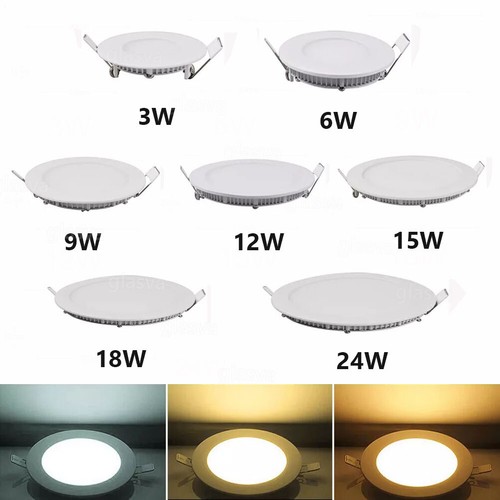 3W 6W 9W 12W 18W 24W LED Recessed Ceiling Panel Down Lights Slim Lamp Fixture US - Picture 2 of 21