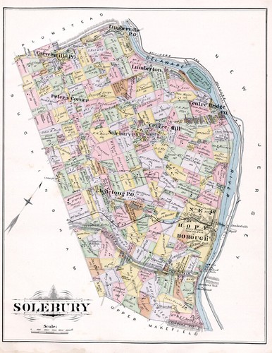 1891 Map of Solebury Township Bucks County Pennsylvania