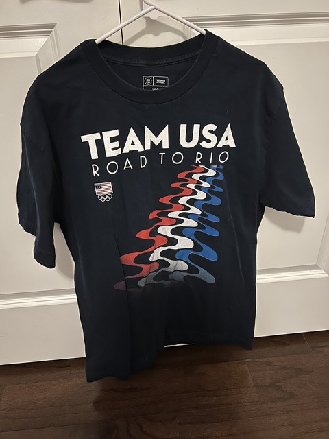 Team Apparel USA Road To Rio L Blue Short Sleeve T Shirt Team Apparel USA Road To Rio L Blue Short Sleeve T Shirt