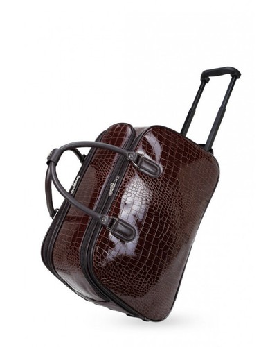 Large Brown Mock-Croc Travel Bag - Picture 4 of 6