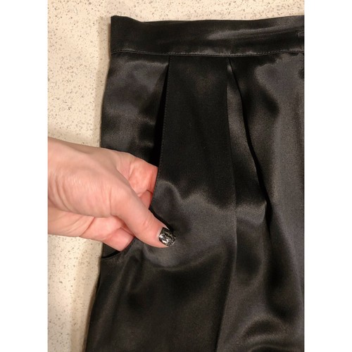 YSL Yves Saint Laurent Schwarz Seide Ballon Faltenrock GR FR 42 US 10 - Bild 8 von 12