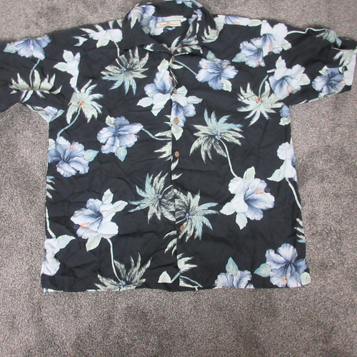 Tommy Bahama Hawaiian Shirt Mena Medium Blue Floral Grandpa Button Up - Picture 4 of 9