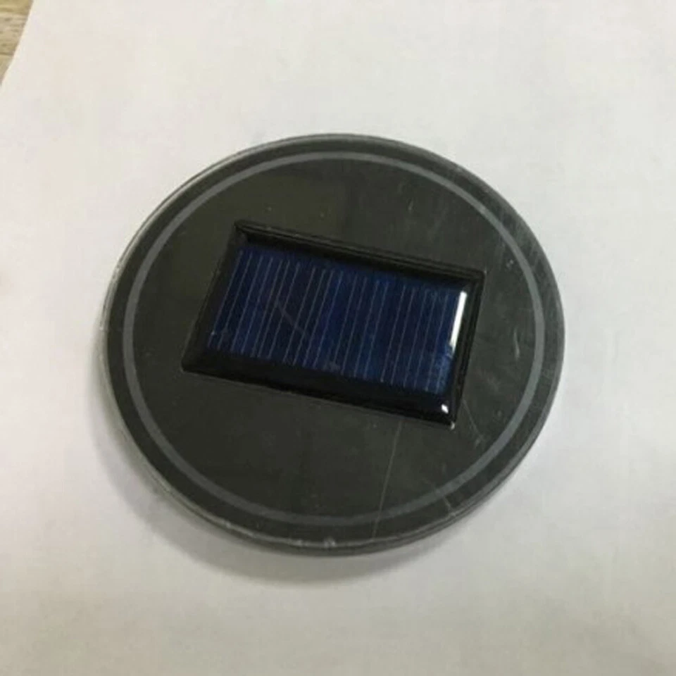 2pcs LED Solar Cup Pad Car Lights Cover Interior Decoration Lamp Accessories - Image 2 of 4