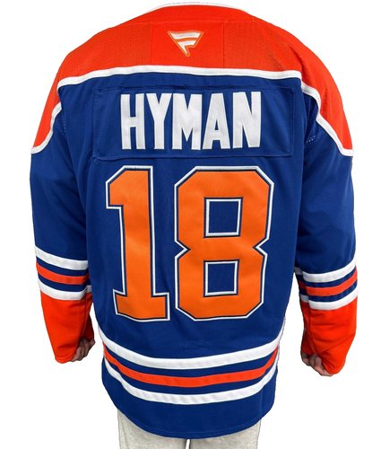 EDMONTON Oilers "ZACH HYMAN"Jersey Hockey Blue In various Sizes S/M/L( FREE SHIP - Picture 2 of 4