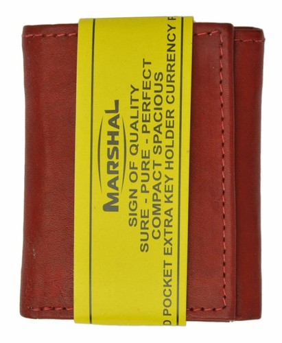 GENUINE LEATHER KIDS SMALL TRIFOLD/MONEY WALLET BY MARSHAL RED - Picture 2 of 4