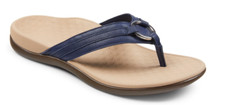 Vionic Tide Aloe Leather Navy Toe-Post Sandal Flip Flop Women's sizes 5-11 NEW 