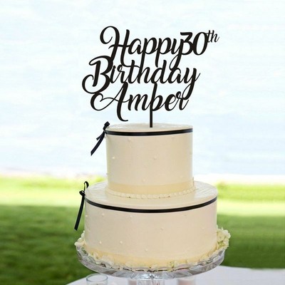 Personalised Any Word Name Age Glitter Birthday Cake Topper Party Decoration
